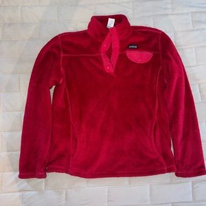 Girls XL Patagonia Fuchsia Pink Synchilla Snap-T Long Sleeve Pullover Fleece 14